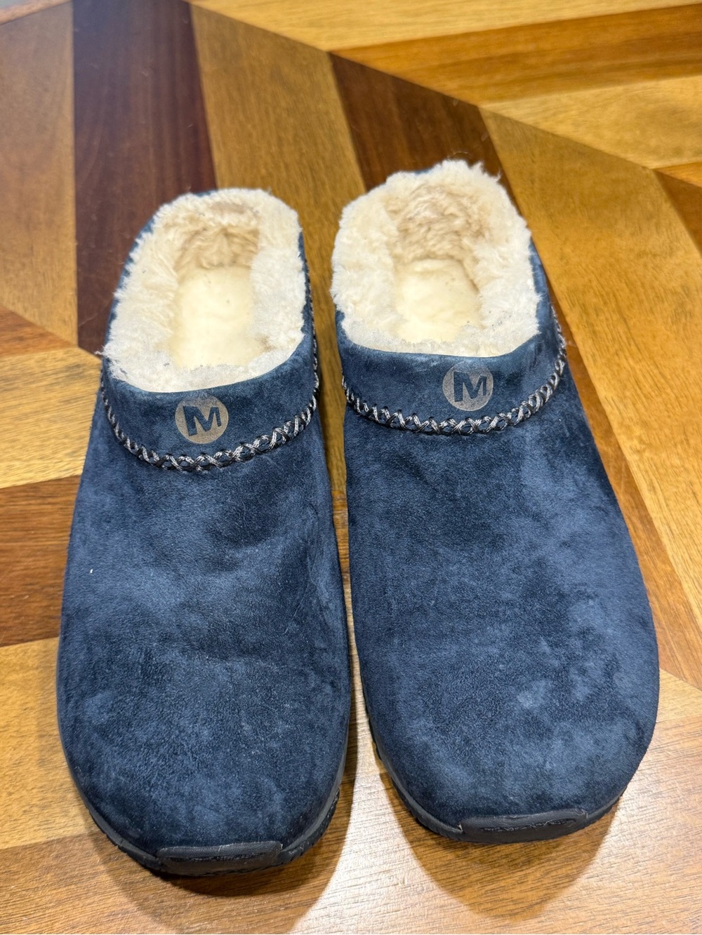 Merrell Encore suede slip-on clogs faux fur lined size 8 women